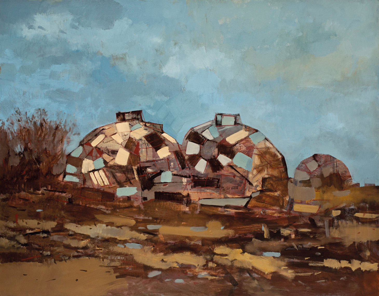 Coşkun Sami, "Drop City", 2012. Tuval üzerine yağlı boya, 114 x 146 cm. Coşkun Sami, "Drop City", 2012. Tuval üzerine yağlı boya, 114 x 146 cm.
